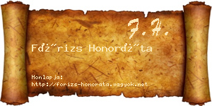 Fórizs Honoráta névjegykártya